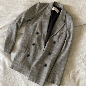 Babaton double breasted plaid blazer - size 2